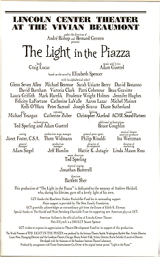 The Light in the Piazza The Light in the Piazza