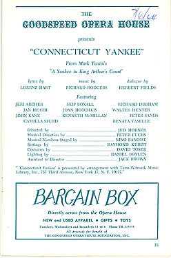 A CONNECTICUT YANKEE Goodspeed Opera House