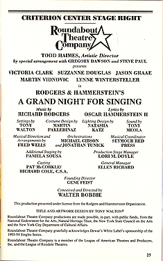 A Grand Night For Singing A Grand Night For Singing