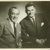 Rodgers on left Hammerstein on right leaning on piano standing ...