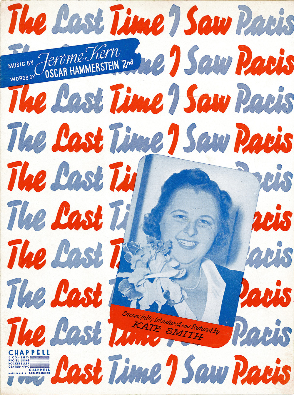 Kate Smith music cover for The Last Time I Saw Paris Kate Smith music cover for The Last Time I Saw Paris