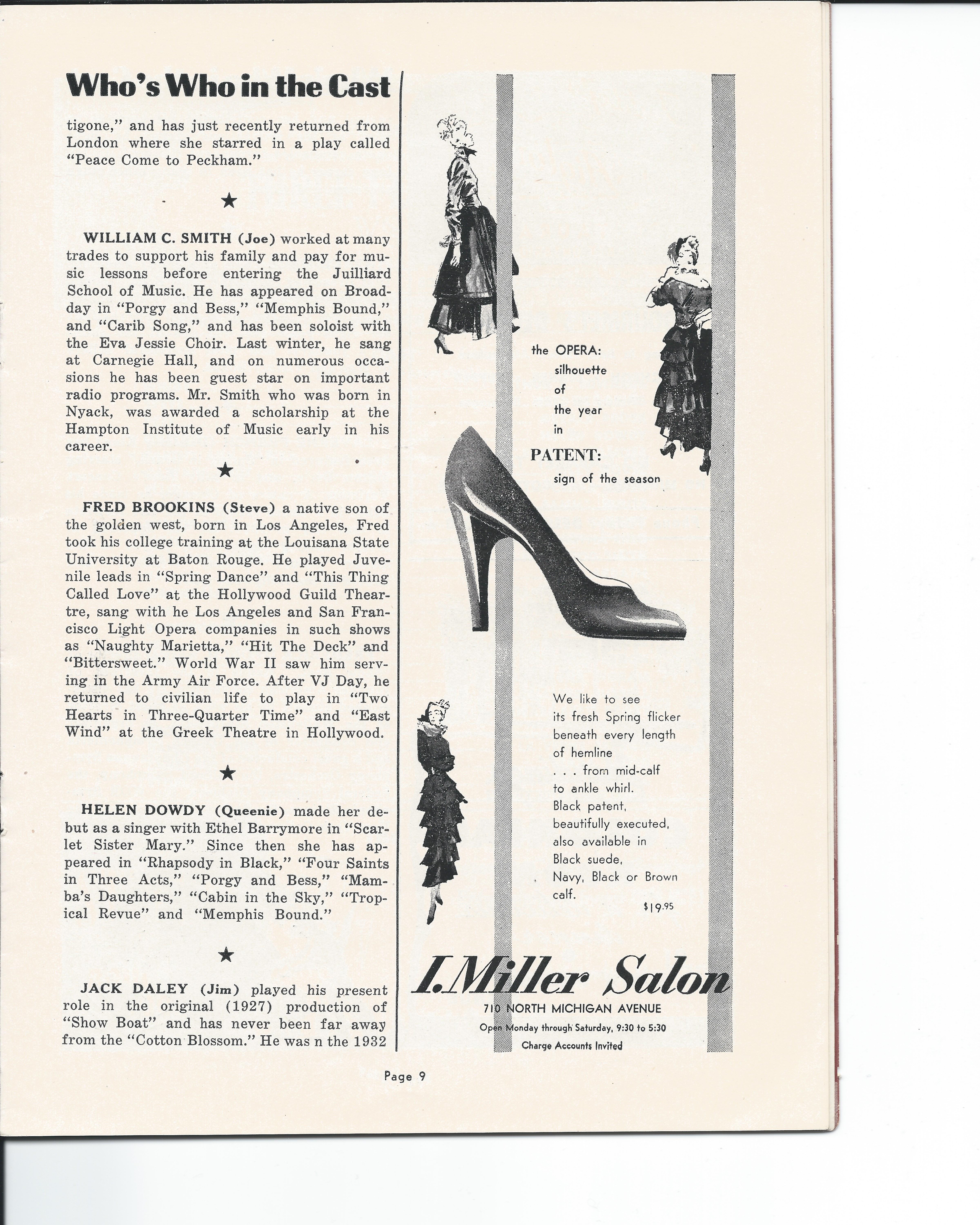 Showboat Stagebill - Chicago Shubert Theater, 3/21/1948 p. 9 Showboat Stagebill - Chicago Shubert Theater, 3/21/1948 p. 9