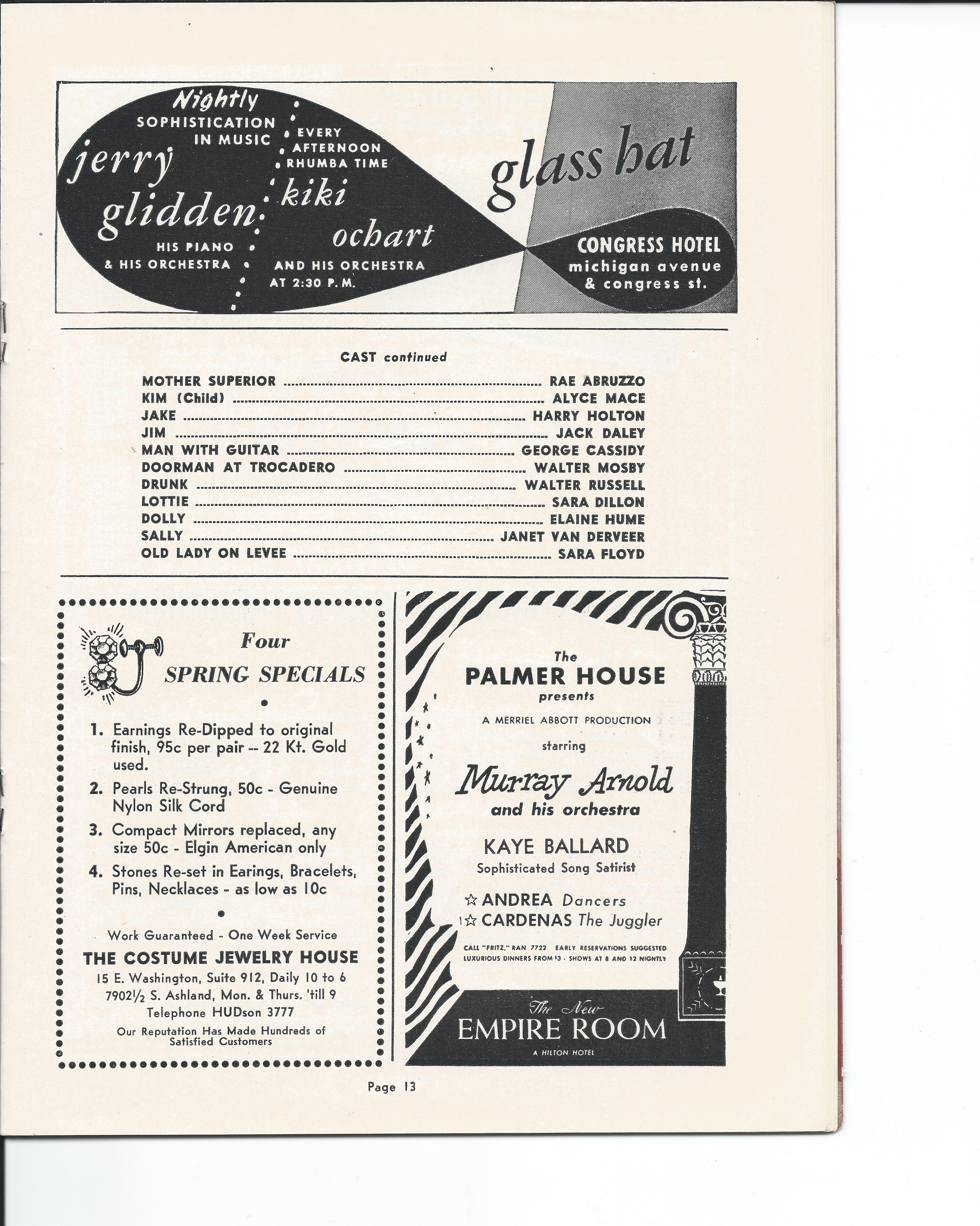 Showboat Stagebill - Chicago Shubert Theater, 3/21/1948 p. 13 Showboat Stagebill - Chicago Shubert Theater, 3/21/1948 p. 13
