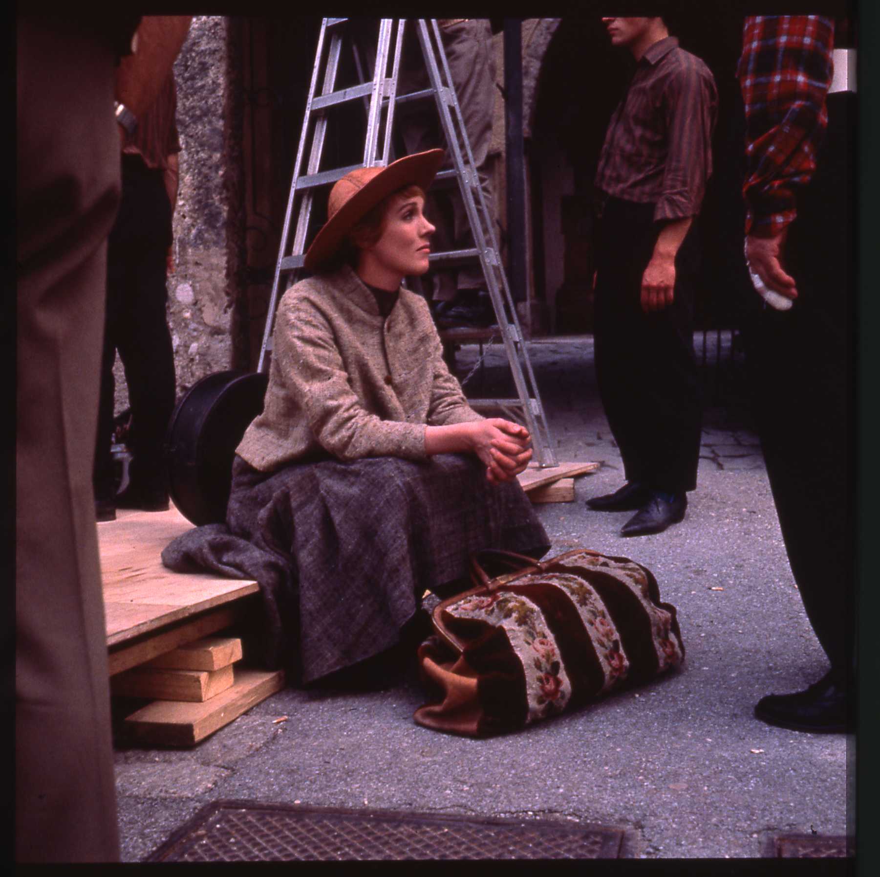 Julie Andrews in between takes of The Sound of Music Julie Andrews in between takes of The Sound of Music