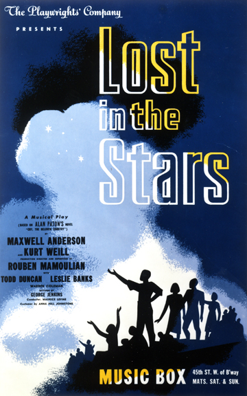 LOST IN THE STARS Original Broadway Window Card, 1949. LOST IN THE STARS Original Broadway Window Card, 1949.